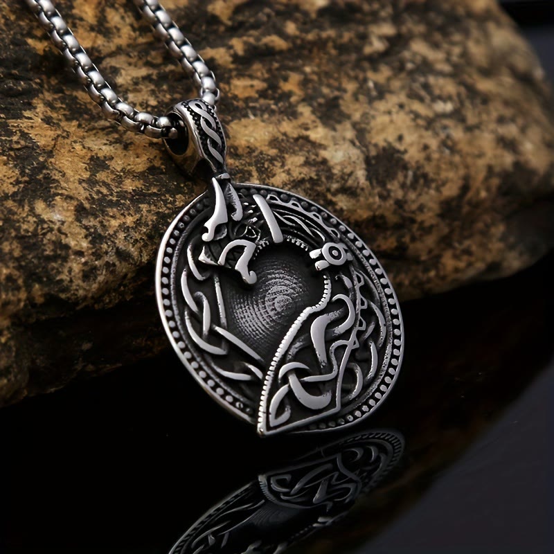 WorldNorse Viking Wolf Head Celtic Pendant Necklace