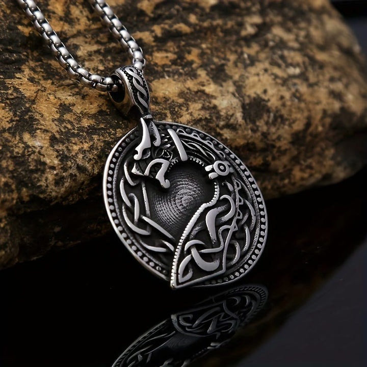WorldNorse Viking Wolf Head Celtic Pendant Necklace