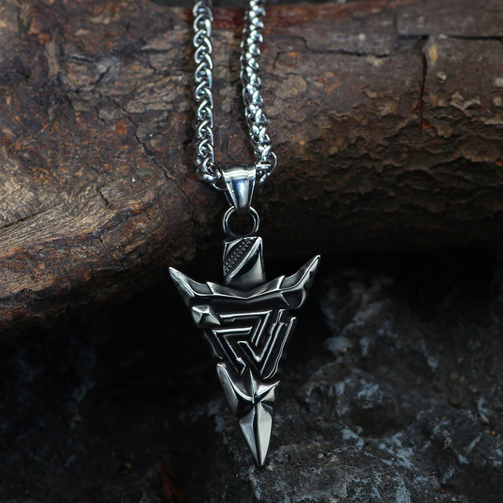 WorldNorse Odin's Guidance: Valknut And Gungnir With Othala Rune Necklace