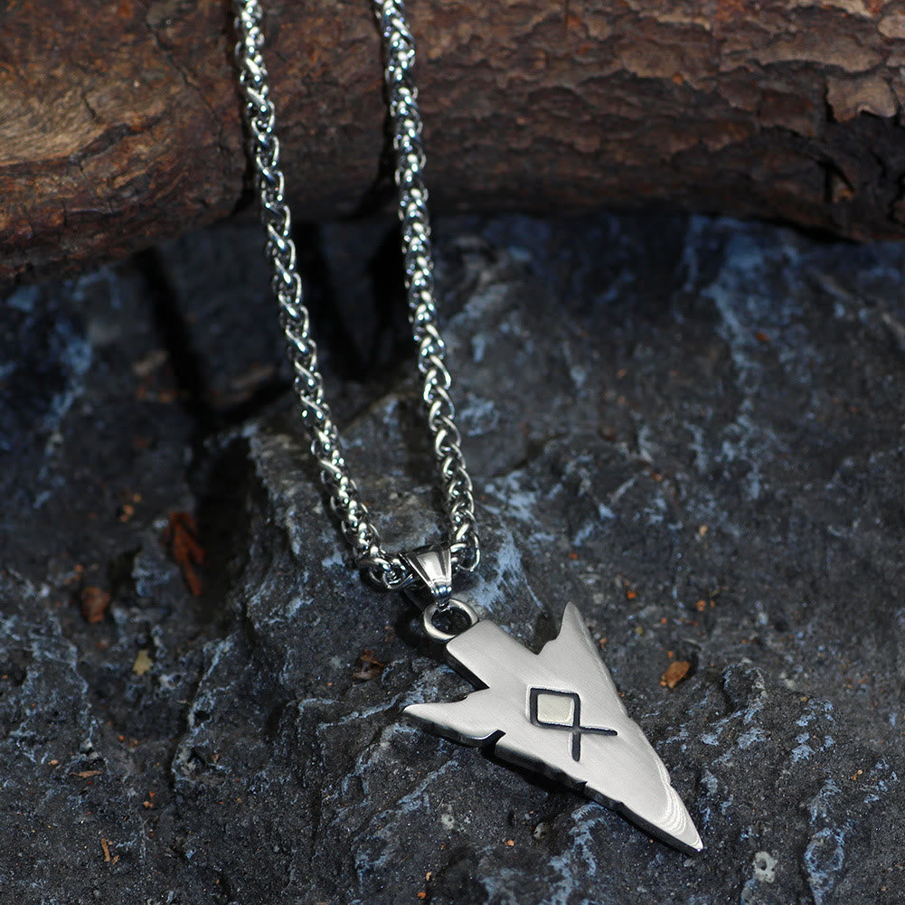 WorldNorse Odin's Guidance: Valknut And Gungnir With Othala Rune Necklace