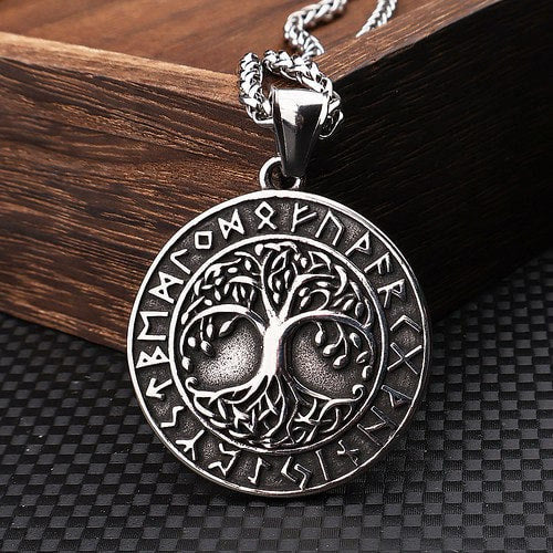 WorldNorse Yggdrasil Tree Of Life Around Rune Necklace