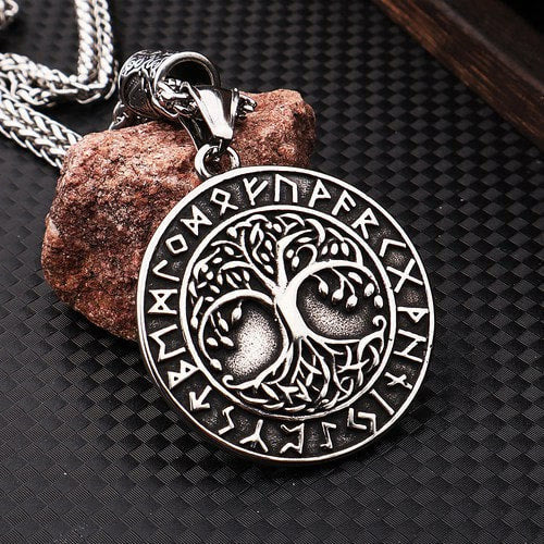 WorldNorse Yggdrasil Tree Of Life Around Rune Necklace