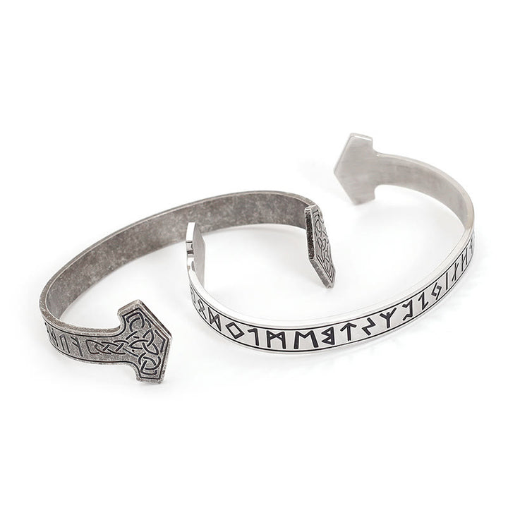 WorldNorse Mjolnir Celtic Knot Bangle Rune Bracelet