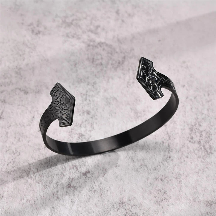 WorldNorse Mjolnir Celtic Knot Bangle Rune Bracelet