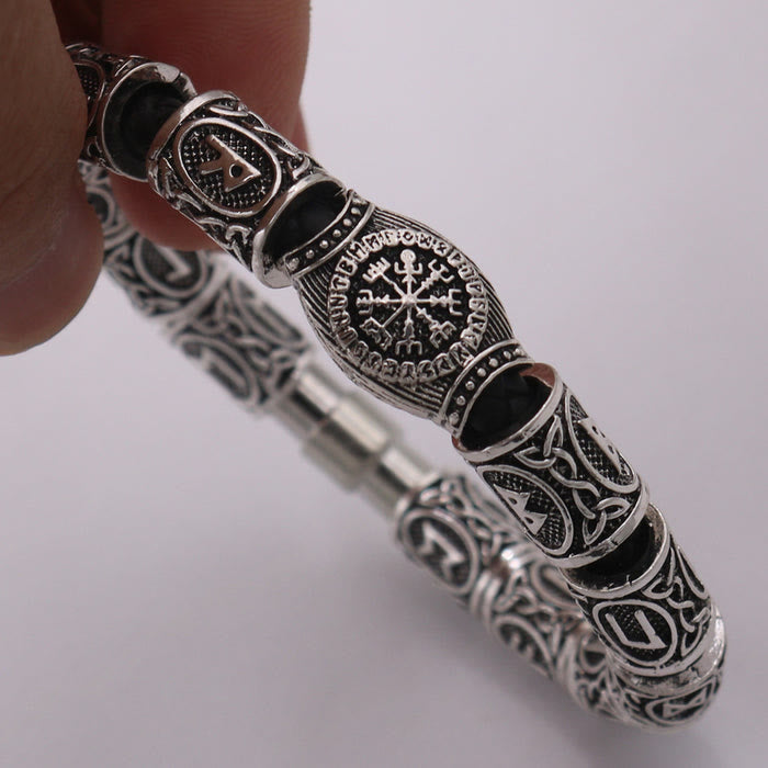 WorldNorse Odin's Runestone Bead Compass Vegvisir Bracelet