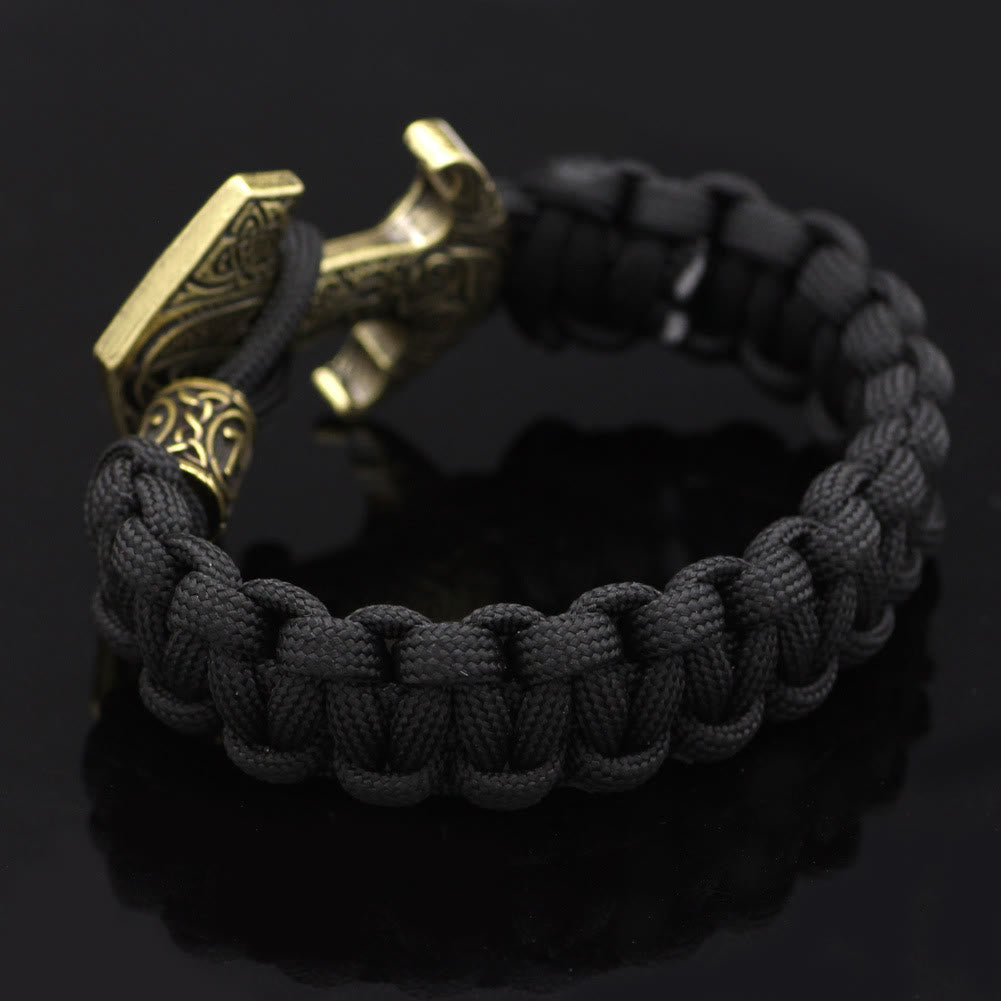 WorldNorse Odin Rune Bead Thor Hammer Mjolnir Bracelet