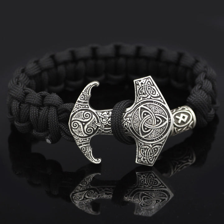 WorldNorse Odin Rune Bead Thor Hammer Mjolnir Bracelet - Silver - Style# U - image 32