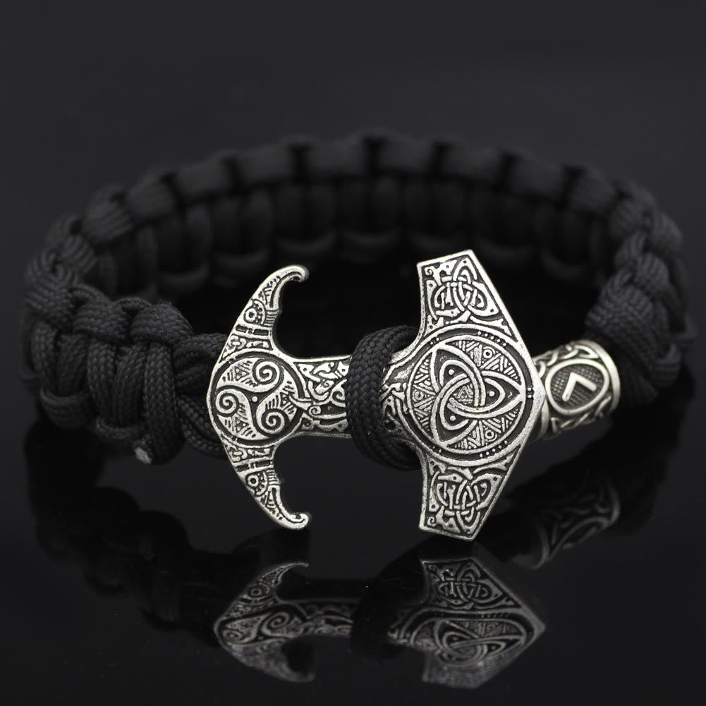 WorldNorse Odin Rune Bead Thor Hammer Mjolnir Bracelet