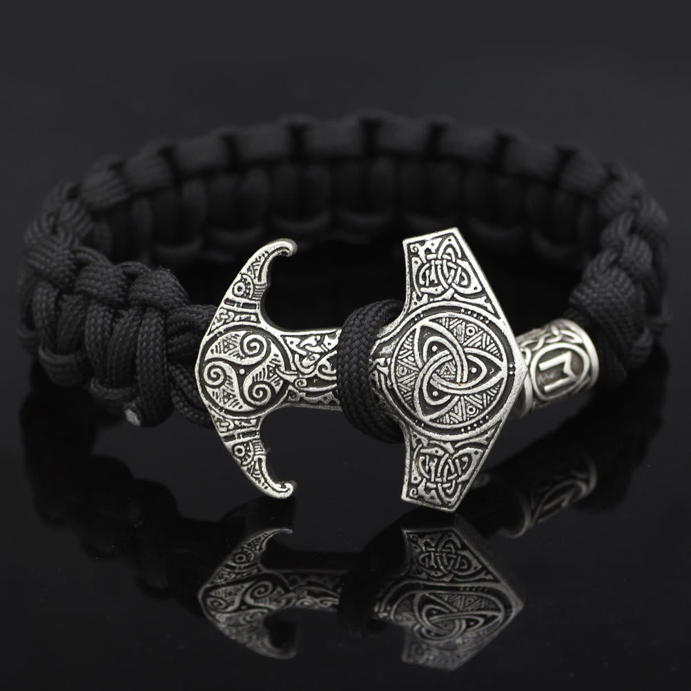 WorldNorse Odin Rune Bead Thor Hammer Mjolnir Bracelet