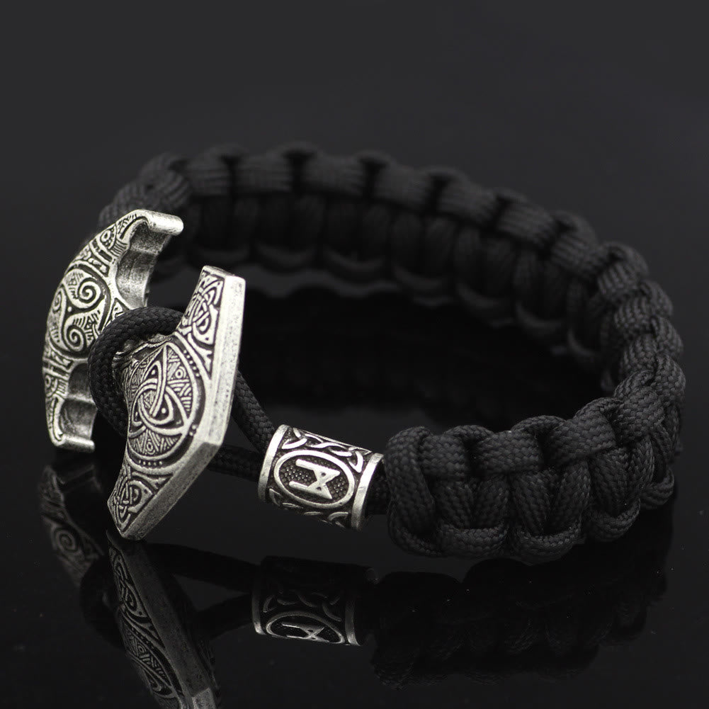 WorldNorse Odin Rune Bead Thor Hammer Mjolnir Bracelet