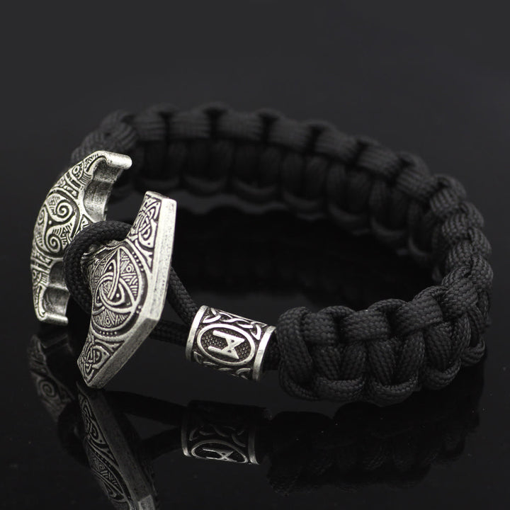WorldNorse Odin Rune Bead Thor Hammer Mjolnir Bracelet