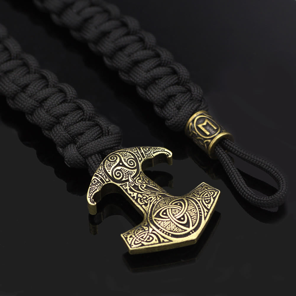 WorldNorse Odin Rune Bead Thor Hammer Mjolnir Bracelet