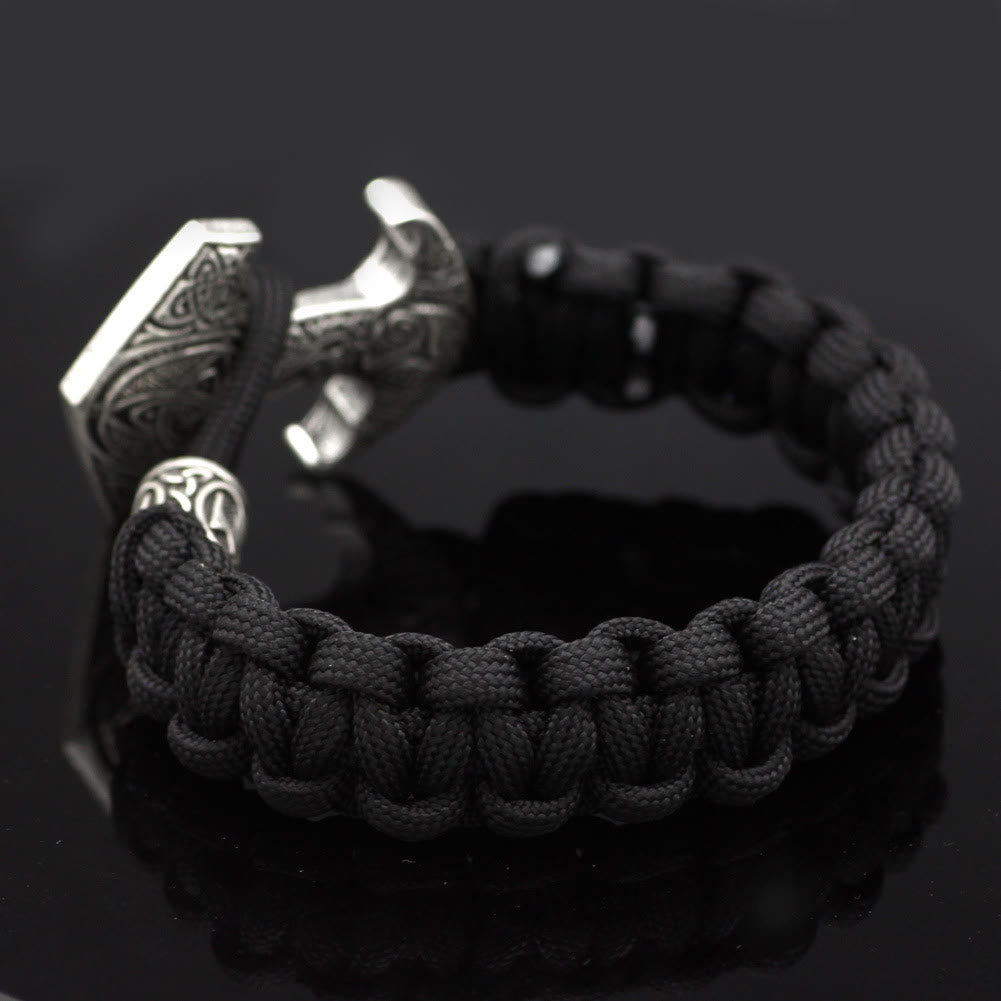 WorldNorse Odin Rune Bead Thor Hammer Mjolnir Bracelet
