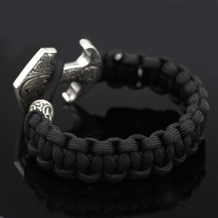 WorldNorse Odin Rune Bead Thor Hammer Mjolnir Bracelet