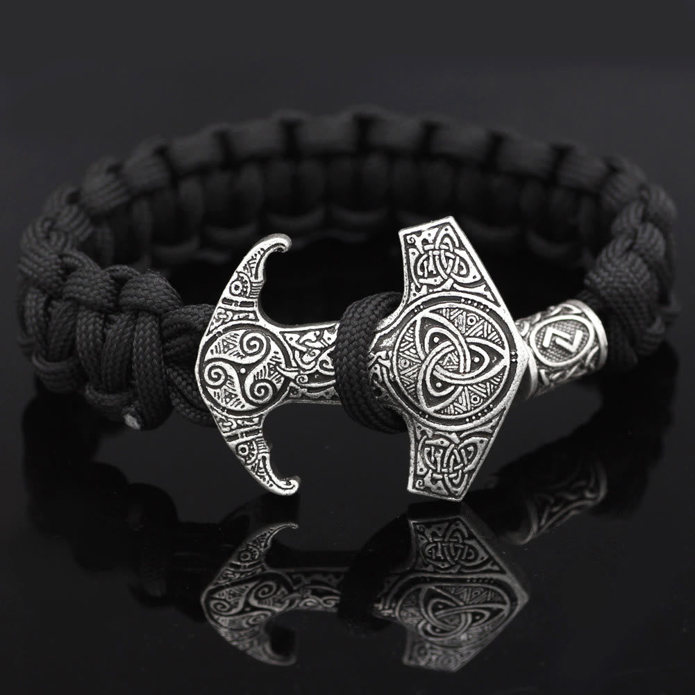 WorldNorse Odin Rune Bead Thor Hammer Mjolnir Bracelet
