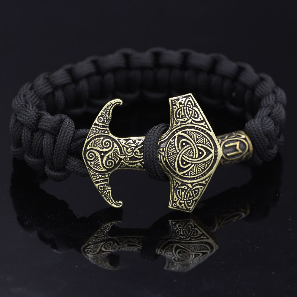 WorldNorse Odin Rune Bead Thor Hammer Mjolnir Bracelet - Bronze - Style# M - image 9