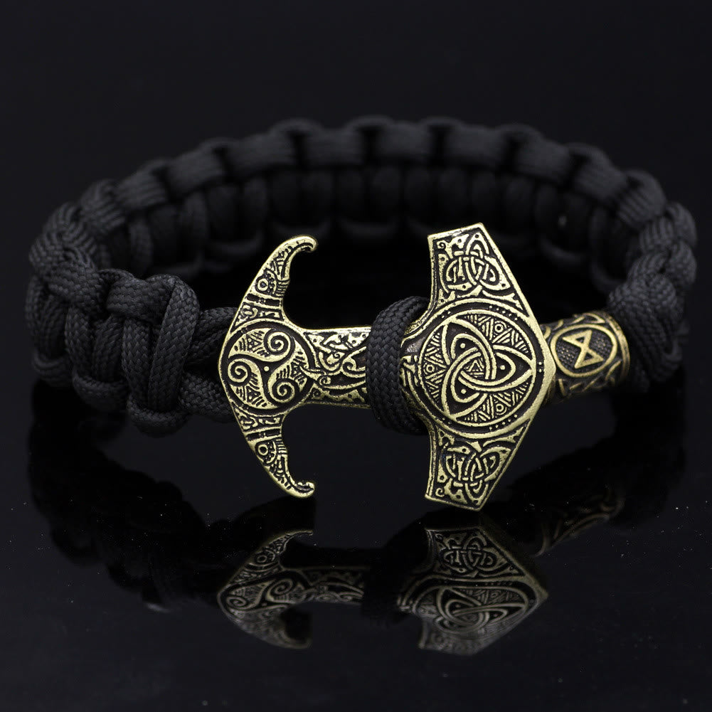 WorldNorse Odin Rune Bead Thor Hammer Mjolnir Bracelet