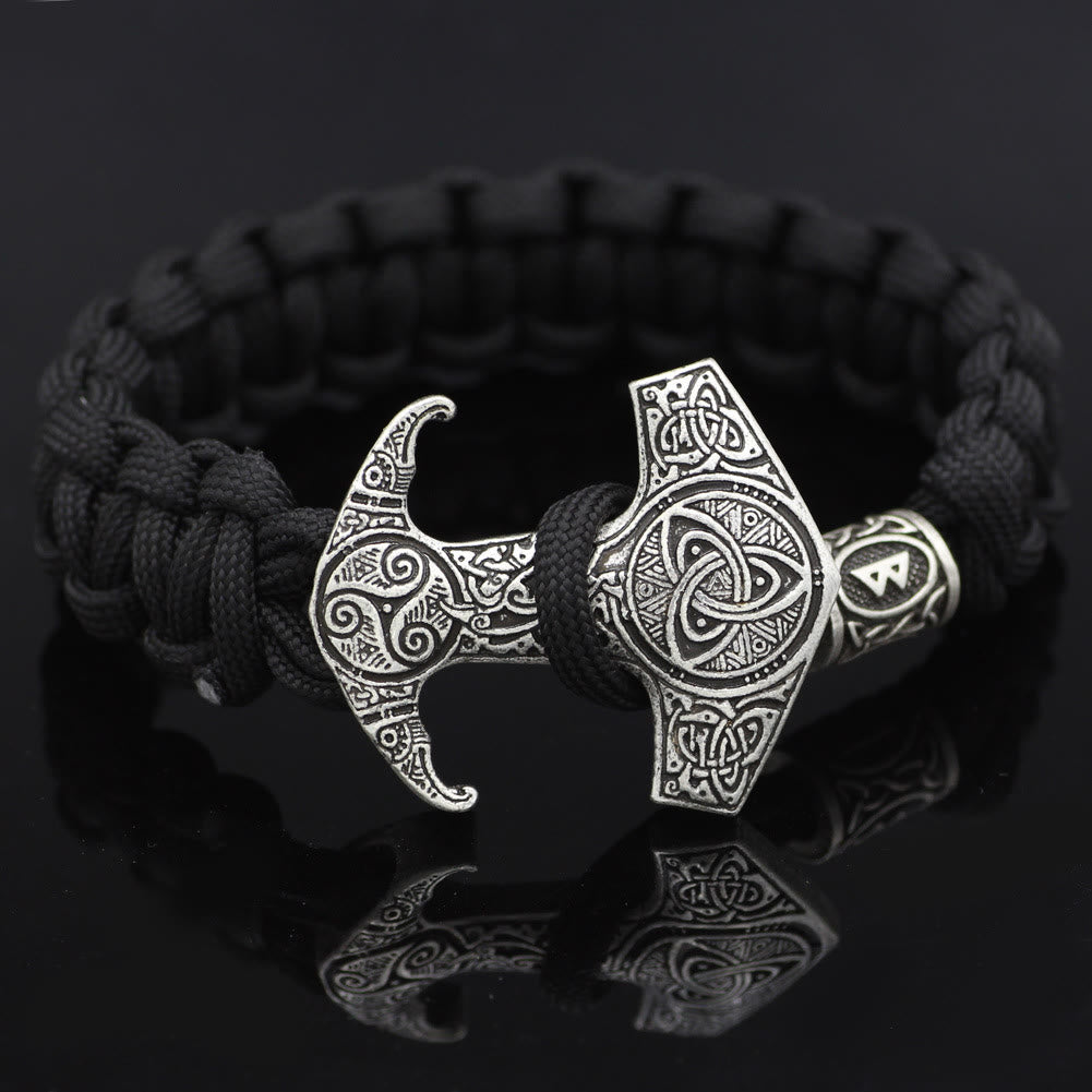 WorldNorse Odin Rune Bead Thor Hammer Mjolnir Bracelet