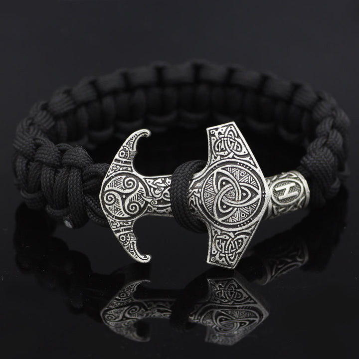 WorldNorse Odin Rune Bead Thor Hammer Mjolnir Bracelet