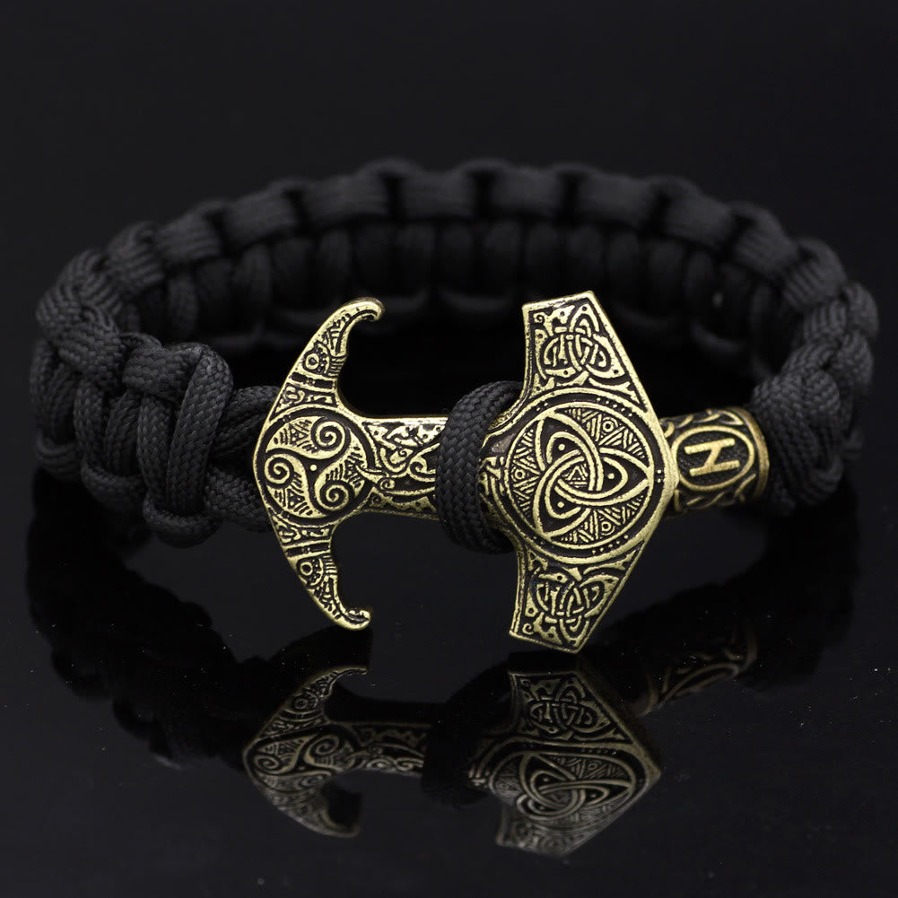 WorldNorse Odin Rune Bead Thor Hammer Mjolnir Bracelet