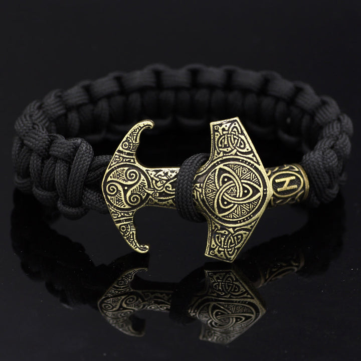 WorldNorse Odin Rune Bead Thor Hammer Mjolnir Bracelet