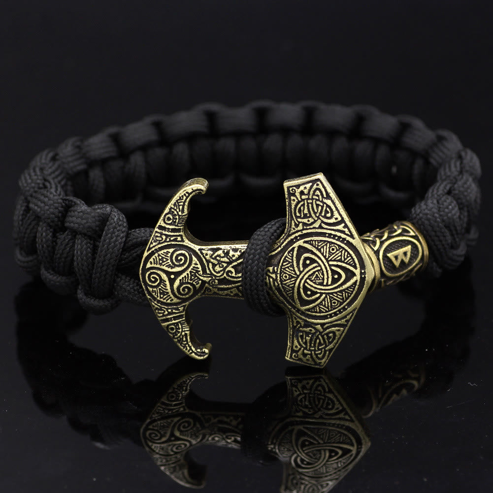 WorldNorse Odin Rune Bead Thor Hammer Mjolnir Bracelet