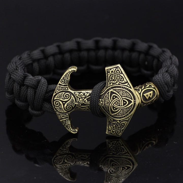 WorldNorse Odin Rune Bead Thor Hammer Mjolnir Bracelet