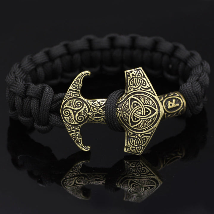 WorldNorse Odin Rune Bead Thor Hammer Mjolnir Bracelet