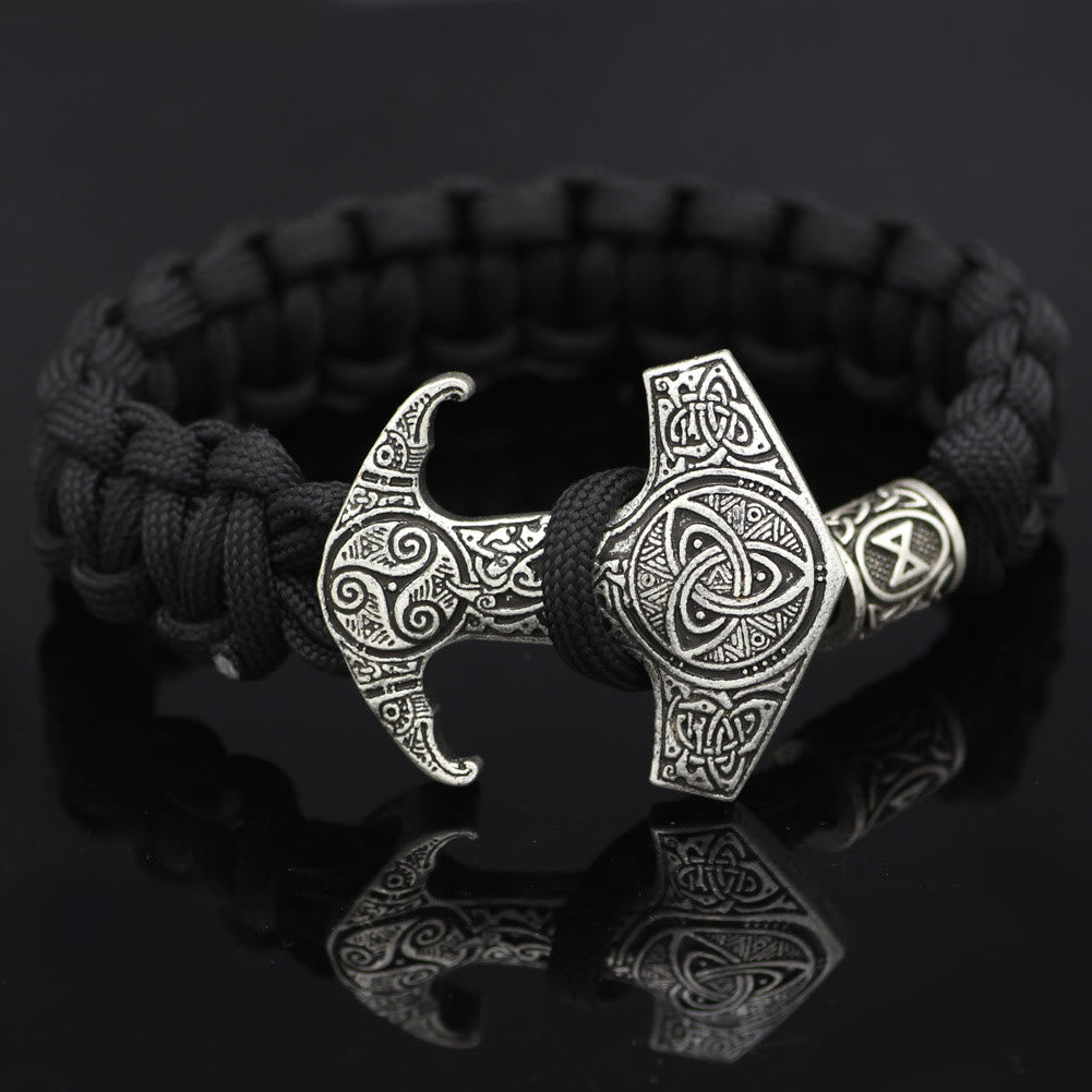 WorldNorse Odin Rune Bead Thor Hammer Mjolnir Bracelet