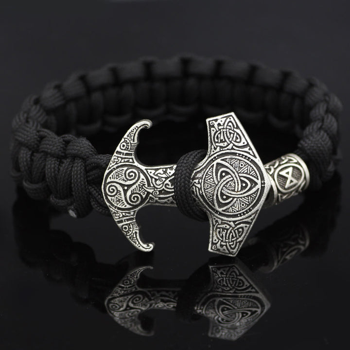 WorldNorse Odin Rune Bead Thor Hammer Mjolnir Bracelet
