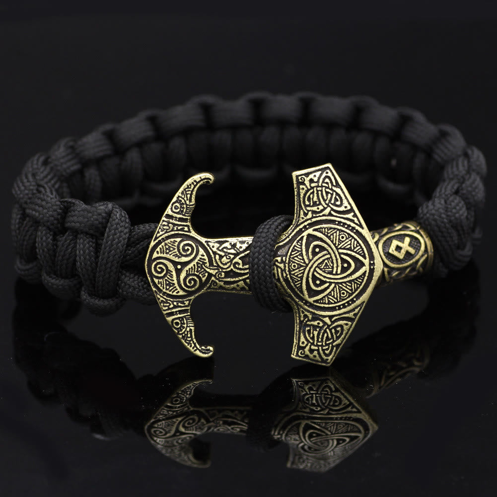 WorldNorse Odin Rune Bead Thor Hammer Mjolnir Bracelet