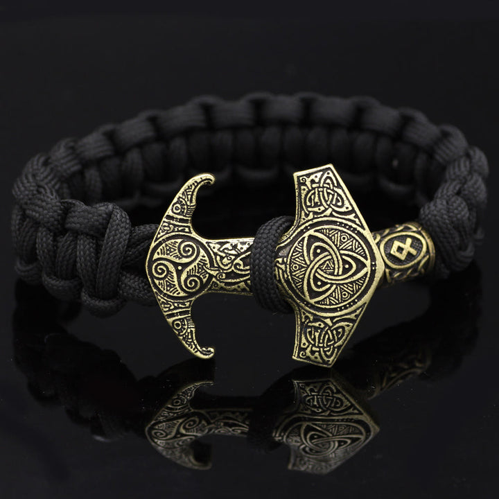 WorldNorse Odin Rune Bead Thor Hammer Mjolnir Bracelet