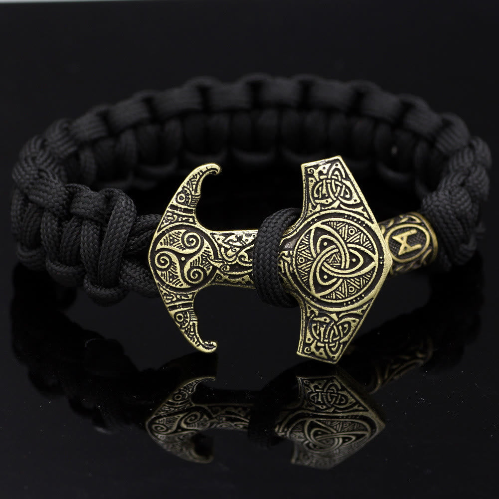 WorldNorse Odin Rune Bead Thor Hammer Mjolnir Bracelet - Bronze - Style# K - image 5