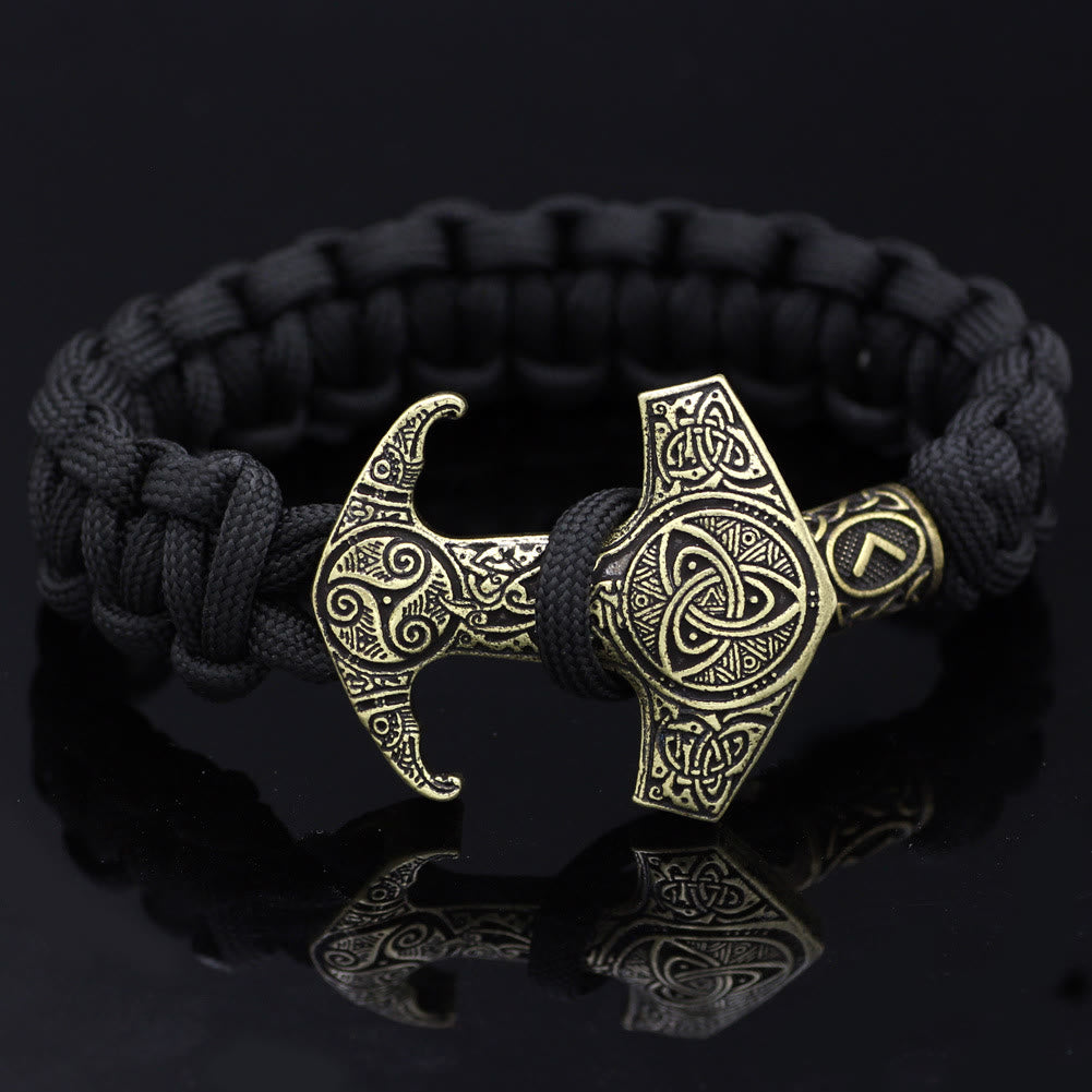 WorldNorse Odin Rune Bead Thor Hammer Mjolnir Bracelet