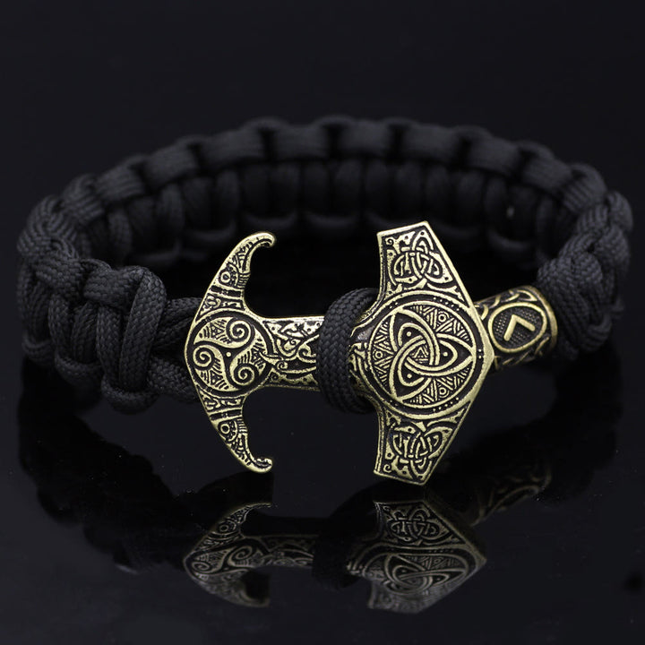 WorldNorse Odin Rune Bead Thor Hammer Mjolnir Bracelet