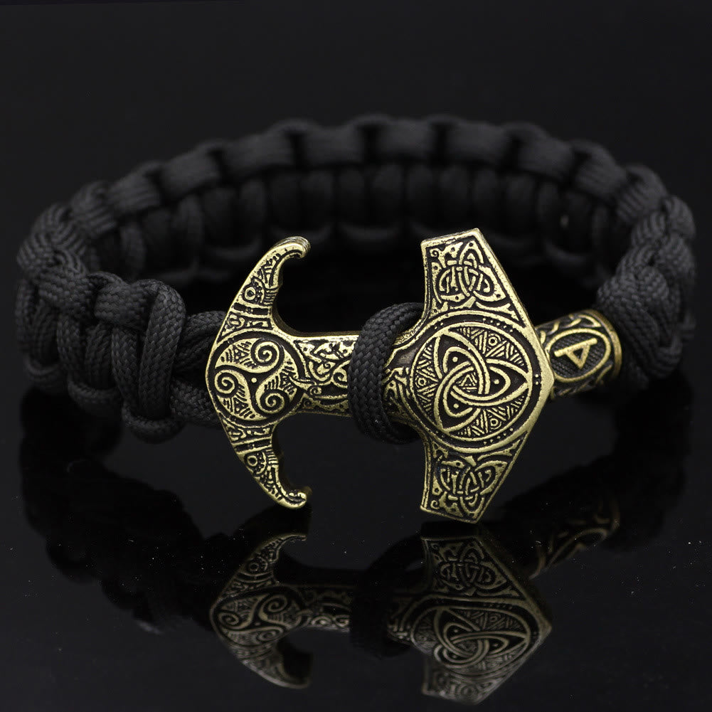 WorldNorse Odin Rune Bead Thor Hammer Mjolnir Bracelet