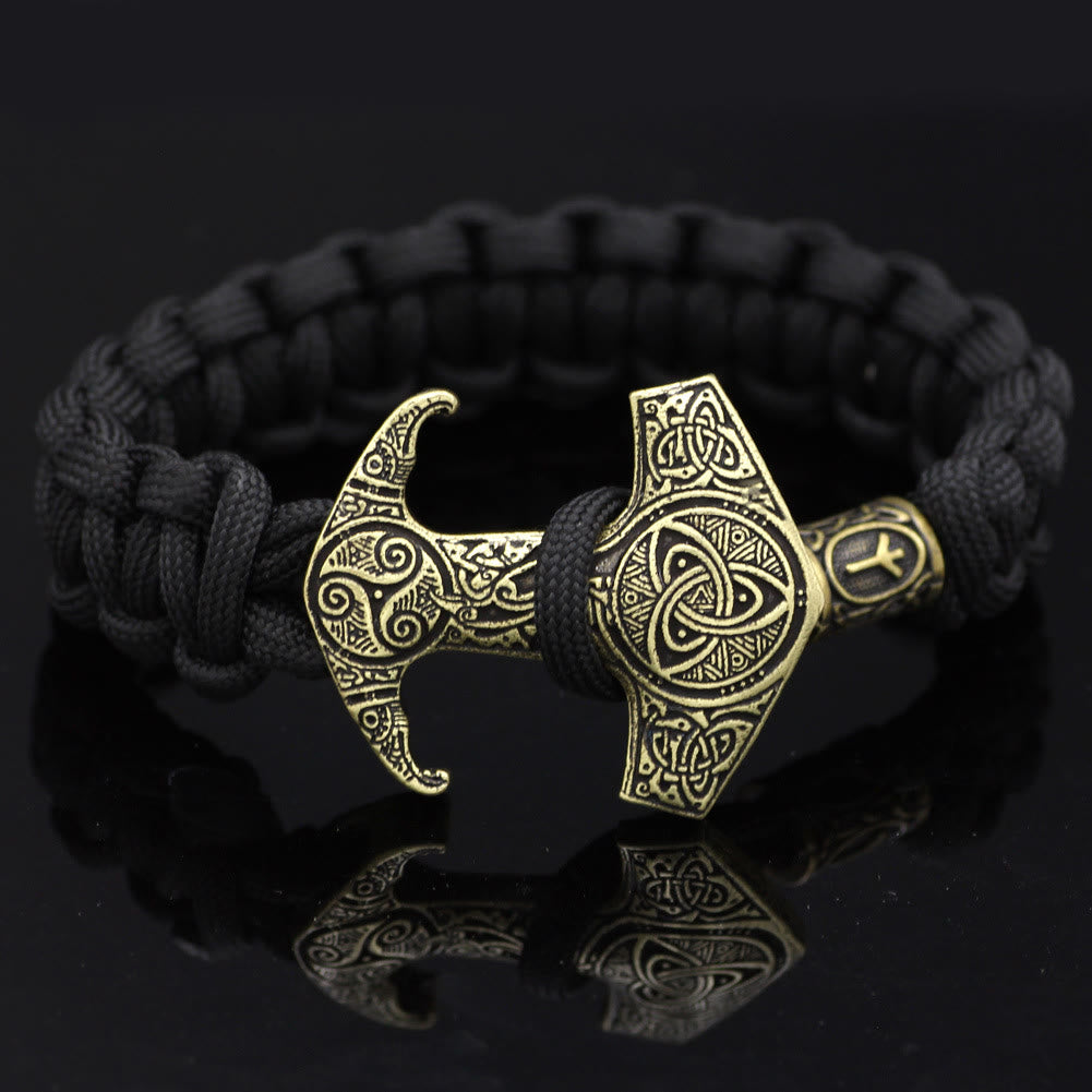 WorldNorse Odin Rune Bead Thor Hammer Mjolnir Bracelet