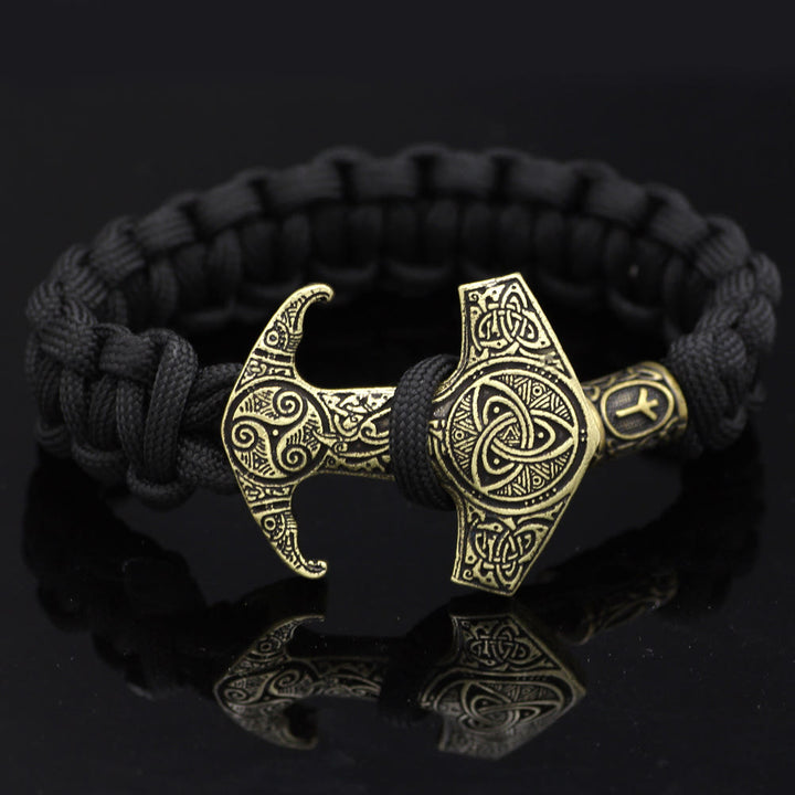 WorldNorse Odin Rune Bead Thor Hammer Mjolnir Bracelet