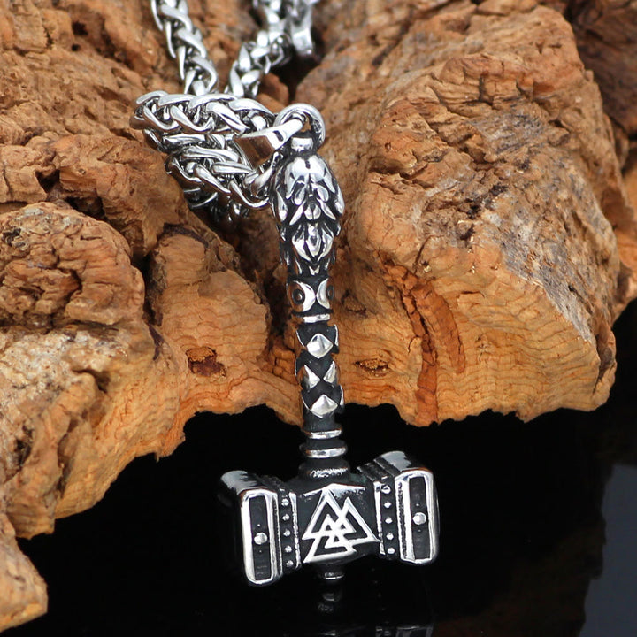 WorldNorse Mjolnir Thor's Hammer And Valknut Necklace - image 2