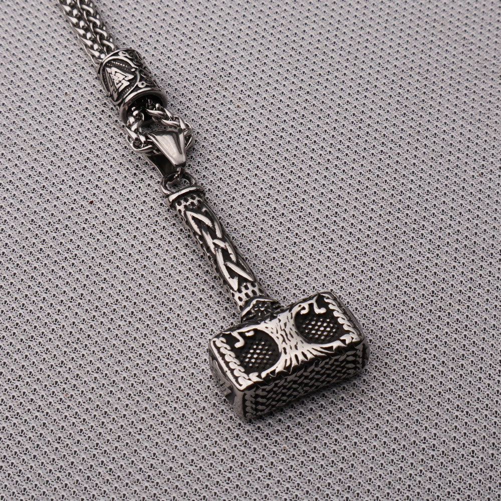 WorldNorse Mjolnir With Valknut Yggdrasil Necklace