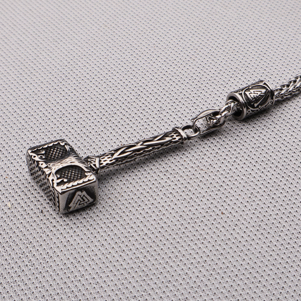 WorldNorse Mjolnir With Valknut Yggdrasil Necklace