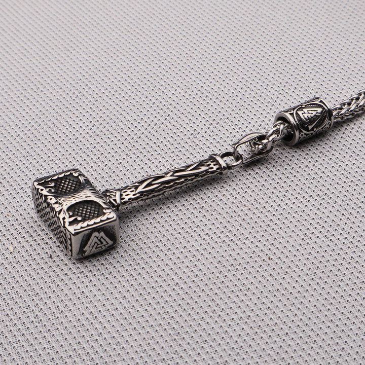 WorldNorse Mjolnir With Valknut Yggdrasil Necklace