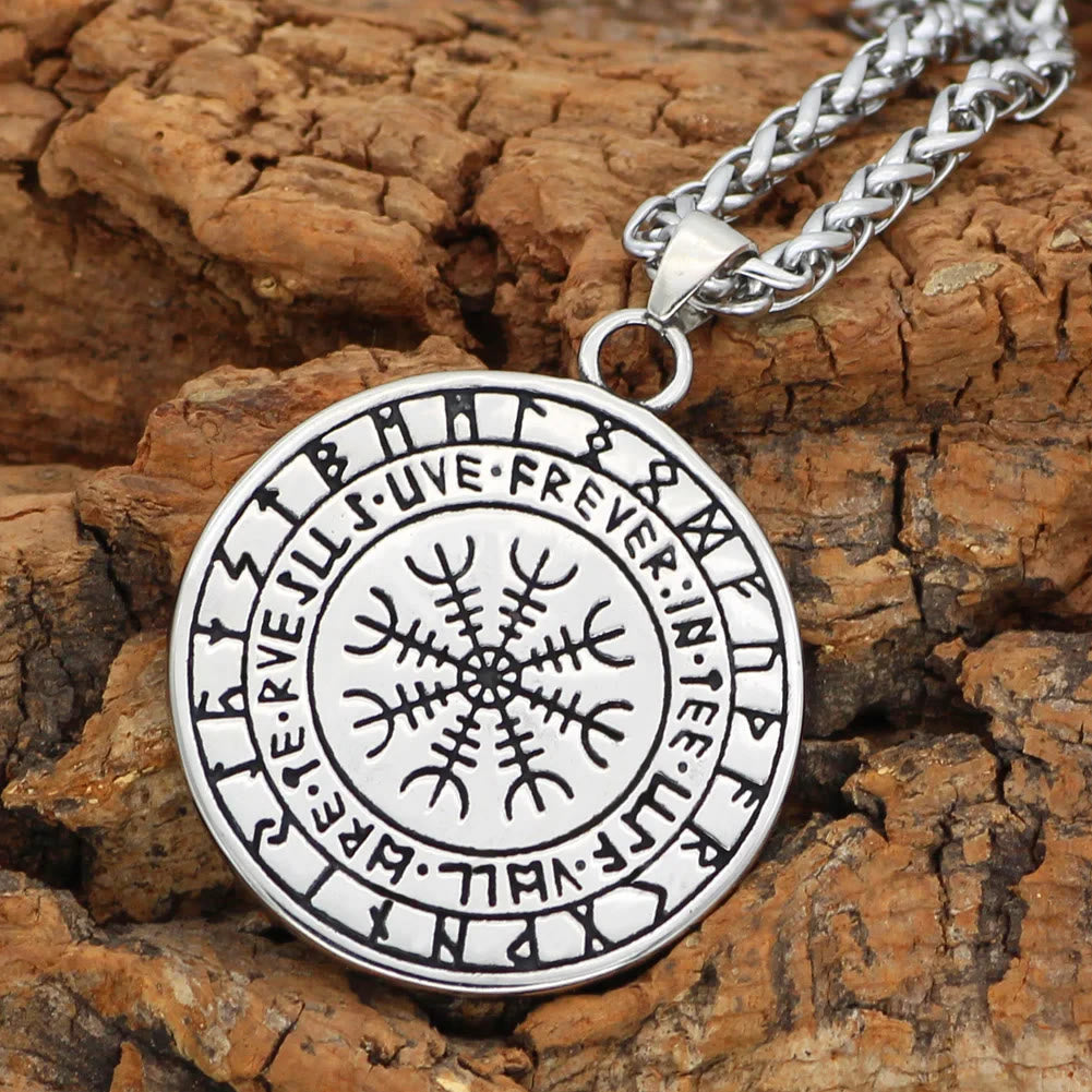 WorldNorse Wolf Head With Moon Night Rune Amulet Necklace - image 6