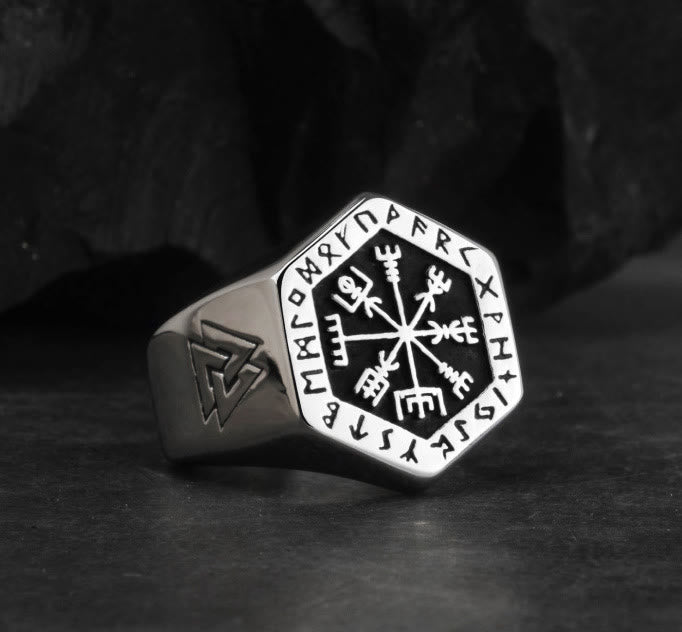 WorldNorse Vegvisir with Valknut Nordic Ring - image 3