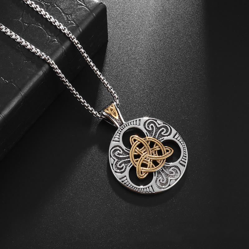 WorldNorse Classic Celtic Knot Triquetra Necklace - Silver&Gold#2 - image 3