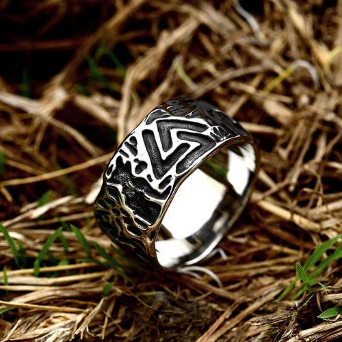 WorldNorse Vintage Unique Odin Valknut Domineering Ring - AU Size Z（US 13） - image 0