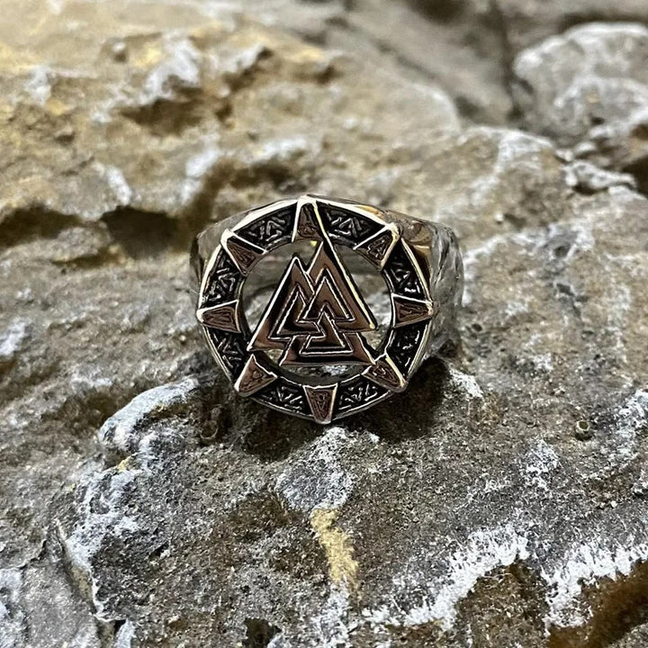 WorldNorse Valknut Triangle Biker Hollow Out Ring - image 4