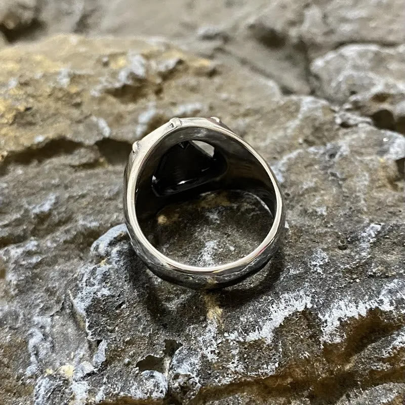 WorldNorse Valknut Triangle Biker Hollow Out Ring - image 2