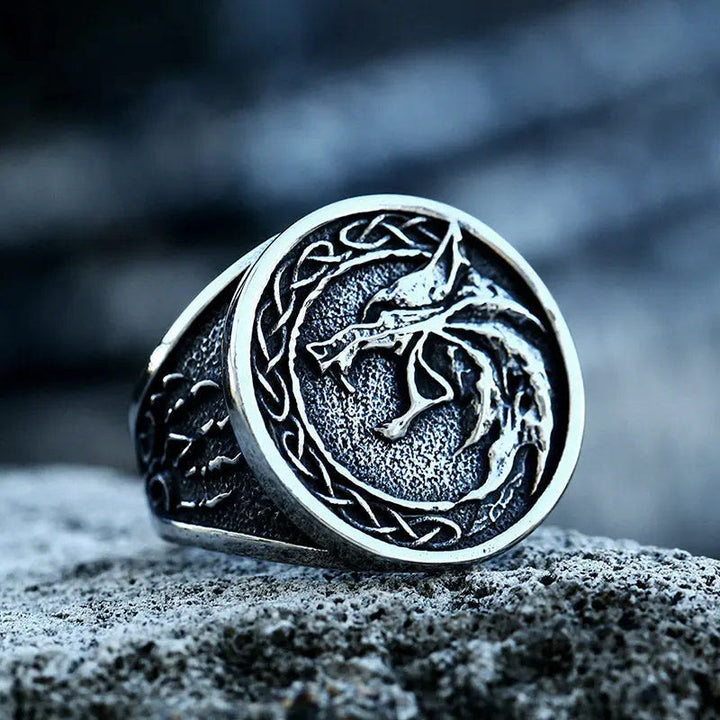 WorldNorse Viking Celtic Knot Wolf With Claw Ring - AU Size Z（US 13） - image 0