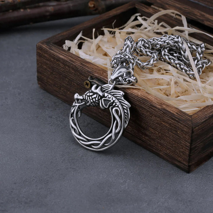 WorldNorse Dragon Pendant Viking Self Devourer Necklace